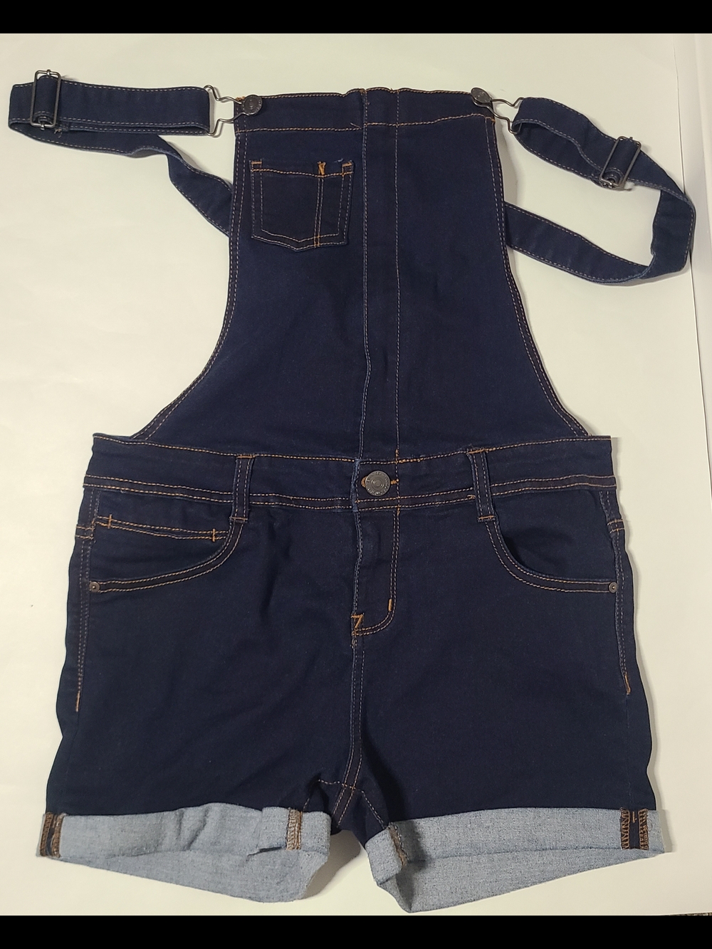 3for15 - Wallflower Dark Blue Denim Short Overalls